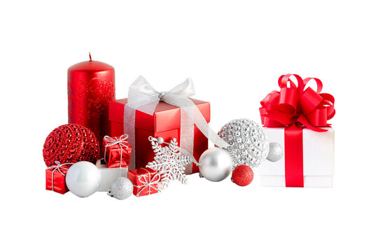 christmas gift box on transparent background