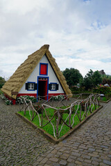 Fototapeta na wymiar Santana, Madeira Portugal, circa october 2022: traditional triangular houses