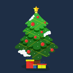 christmas tree and gifts