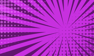 Purple sunburst background.Abstract texture with sun bursts and rays.Light from a starburst.Vintage violet wallpaper with radial rays.Comic art from the 60s.dot pattern ornate decoration.vektor eps 10