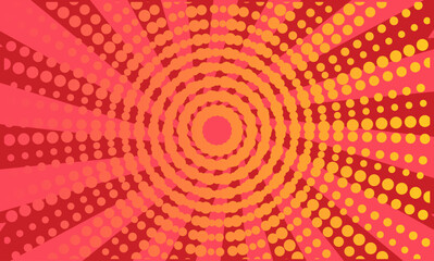 Red gradient sunburst comic background