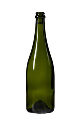 Empty champagne bottle on an isolated background.