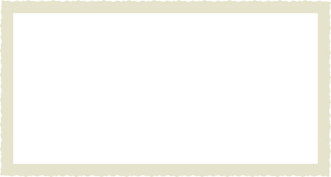 Pale White Cream Decorative Rectangle Frame Illustration, Deckled Frame
