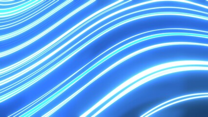 Naklejka premium leuchtende, kreise, dynamisch, bewegung, neon, ringe, blau, hellblau, leuchten