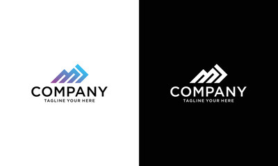 Abstract letter M logotype. Modern logo idea sign. Universal emblem vector icon.