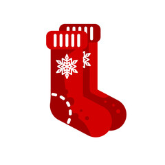 christmas sock isolated on white