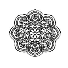 Floral ornament in a circle. mandala floral pattern. Print.