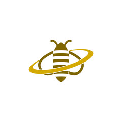 Bee logo icon isolated on white background
