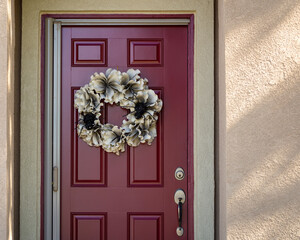 House front door artificial wreath