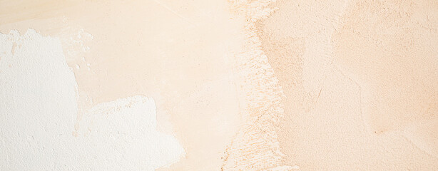 Fototapeta premium Three shades of beige plastered wall texture background