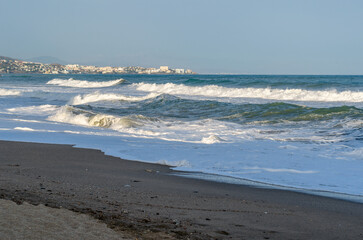 Rough seas during a storm