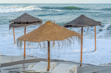 Rough seas during a storm