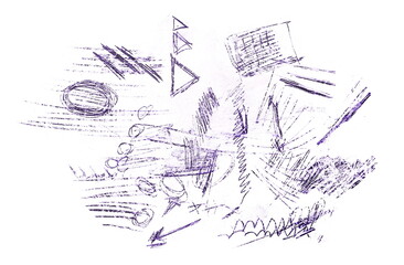 Typewriter ink hatching, scribble  on white background