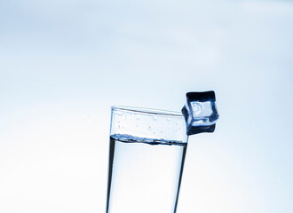The image of pouring drinking water, into a glass,
