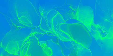 Fototapeta na wymiar Water Ethereal Art. Turquoise Caribbean Painting.