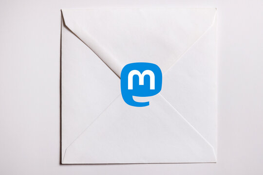 Moscow,Russia - 112722: the Mastodon free social network icon on the envelope.