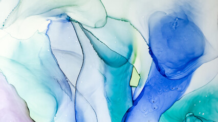 Alcohol ink. Delicate Floral Tint. White Effect.