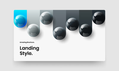 Creative handbill vector design illustration. Minimalistic 3D balls journal cover concept.