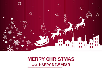 Merry Christmas and Happy New Year. 2023. Vector illustration