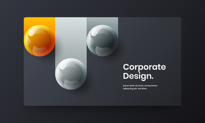 Isolated landing page vector design concept. Creative 3D spheres postcard layout.