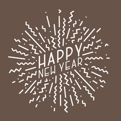 Vector holiday brown background. Creative festive new year greeting card, poster, placard, banner, postcard, cover and etc