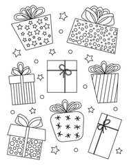 Coloring book with gifts