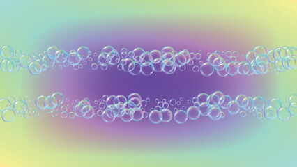 Bathtub foam. Detergent soap bubble and suds for bath. Shampoo.