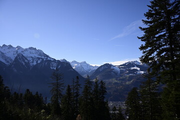 snow covered mountains in winter