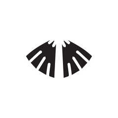 Diving flippers icon. Simple style underwater travel big sale poster background symbol. Underwater travel brand logo design element. Diving flippers t-shirt printing. Vector for sticker.