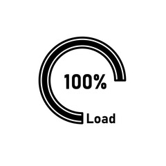Circle loading and Progress icon circle diagrams load percentage vector 100% loading, Full load icon on white background. for web app banner logo design