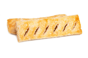 Puff oastry cookies fresh bakery shack isolated on the white background
