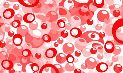 Red bubbles isolated over a white background