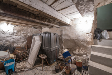 A room under construction full of junk and all disorder