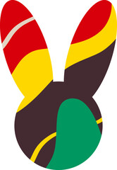 Silhouette of a rabbit head with an abstract pattern. Symbol of 2023. Vector illustration