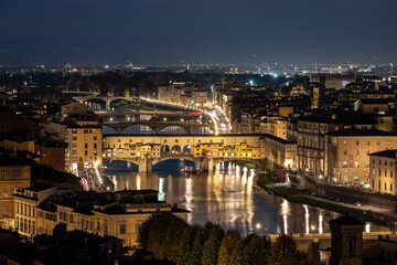 Panorama of Florence, Italy at Night