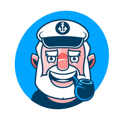 Captain hat icon isolated on white background. Sea, nautical and travel themes. Vector