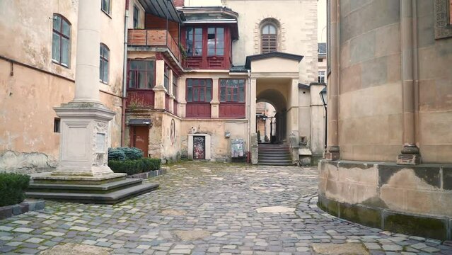 lviv ukraine, december, streets of the center