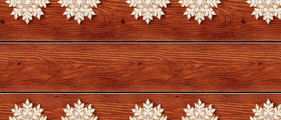 Christmas wood texture pattern background wallpaper with snowflakes