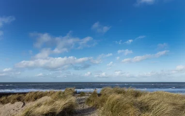 Crédence de cuisine en verre imprimé Mer du Nord, Pays-Bas côte, la mer du nord, plage, des nuages, callantsoog, pays bas, dunes,