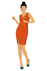 Woman with a glass of wine