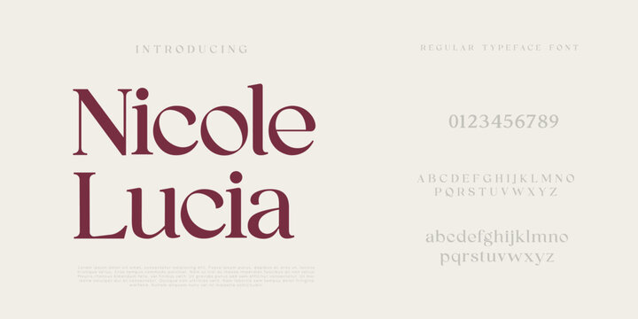 Elegant and modern serif alphabet font uppercase and number fonts victorian typeface 