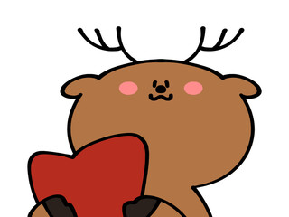 甘えん坊ゆるトナカイのイラスト素材