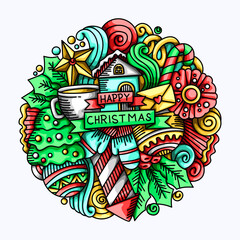 Merry Christmas Doodle Vector Templates Design Illustration