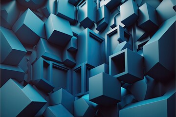 Abstract blue background with boxes