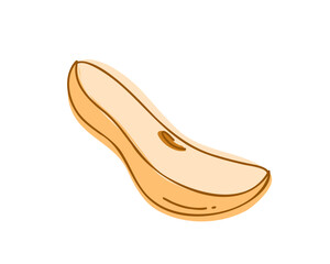 Slice a fresh yellow pear. Vector illustration