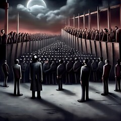 Midjourney abstract render of a group of mockup people