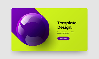 Clean annual report design vector illustration. Isolated 3D balls banner template.
