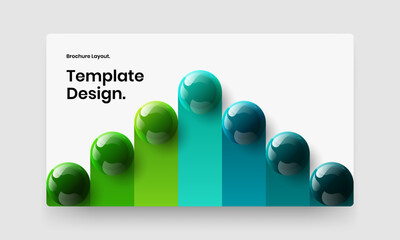 Isolated pamphlet design vector concept. Creative realistic spheres company cover layout.