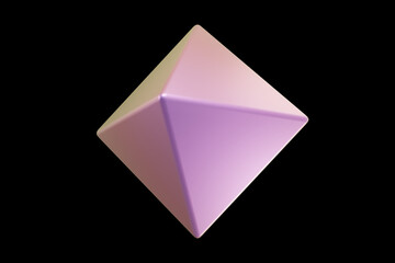 Geometric shape. Holographic 3d shape. 3d rendering.