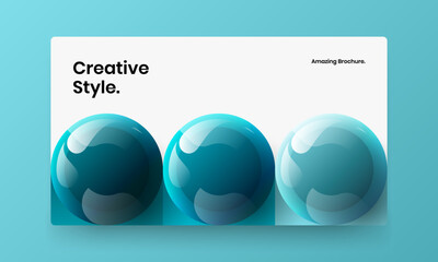 Clean realistic spheres company cover concept. Original website screen design vector layout.